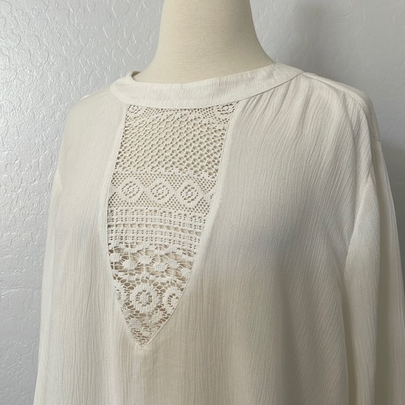 Band of Gypsies Fringe Lace White Throw on & Go Summer Top - Picture 3 of 7